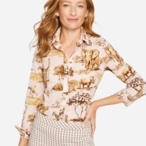 J. MCLAUGHLIN NWT Lois Neo Animal Kingdom Button Down Blouse